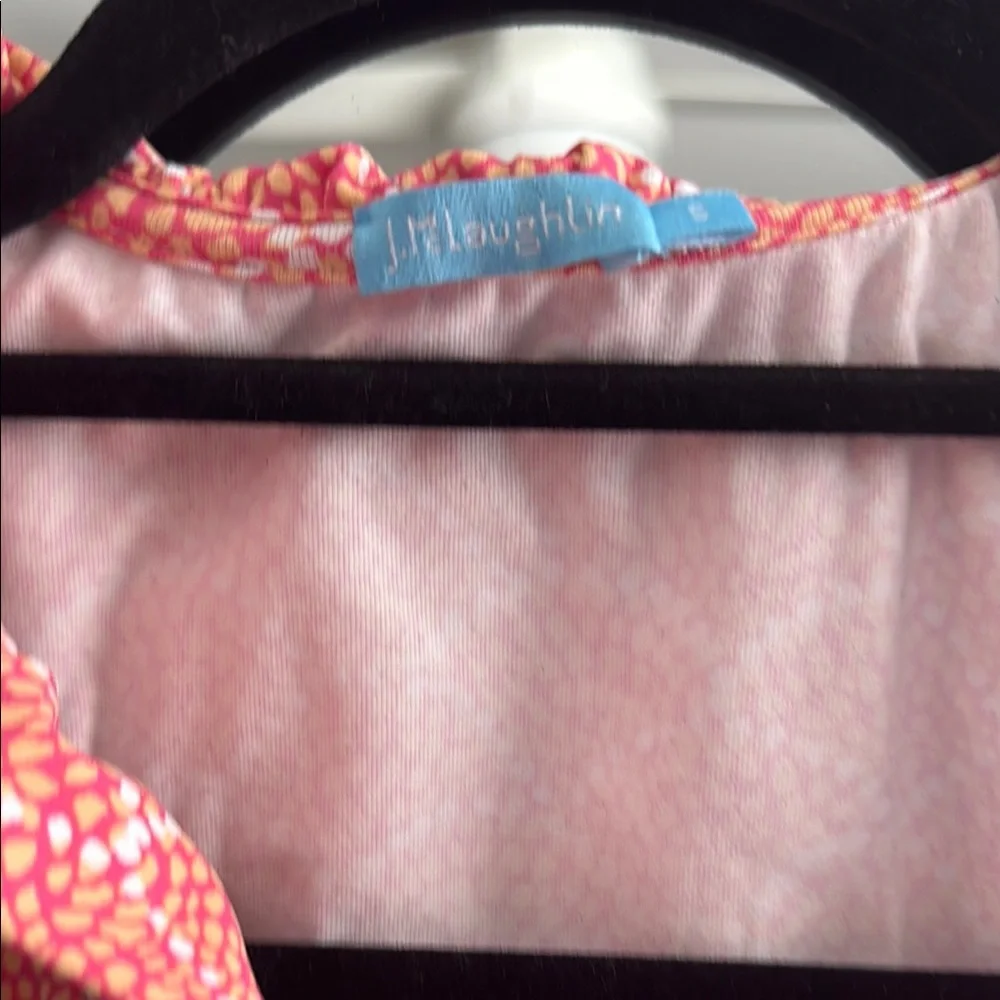 Red Patterned Ruffle Blouse - Picture 2 of 4